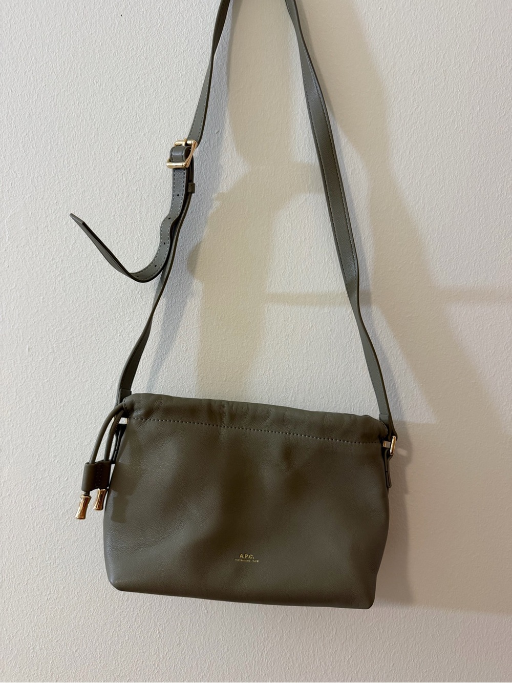 A.P.C. Khaki Adjustable Strap Crossbody